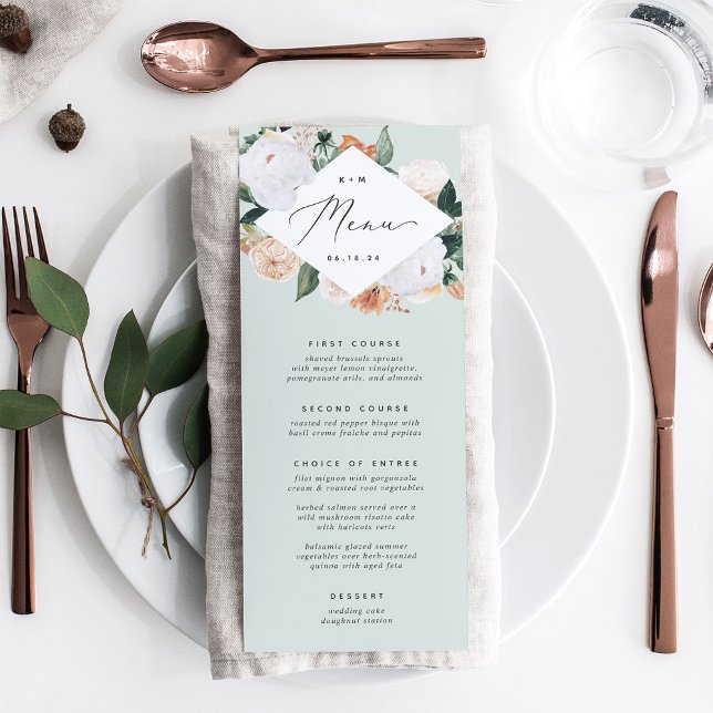 Menu Boho Blooms Mariage Floral moderne (Créateur téléchargé)