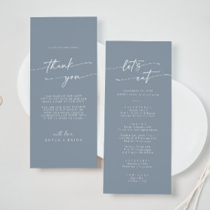 Menu Boho Chic Dusty Merci bleu et Mariage