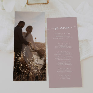 Menu Boho Chic Dusty Rose Pink Photo Mariage