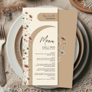 Menu Boho Chic Fleurs sauvages Élégant mariage personna
