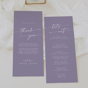 Menu Boho Chic Lavender Purple Merci et Mariage