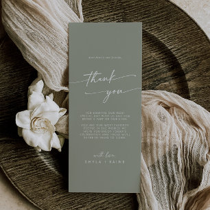 Menu Boho Chic Sage Green Merci Place Card