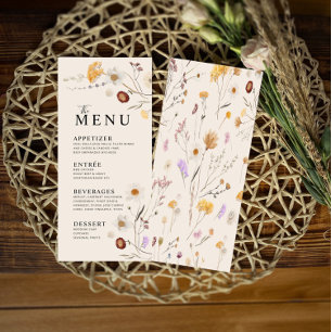 Menu Boho fleur sauvage
