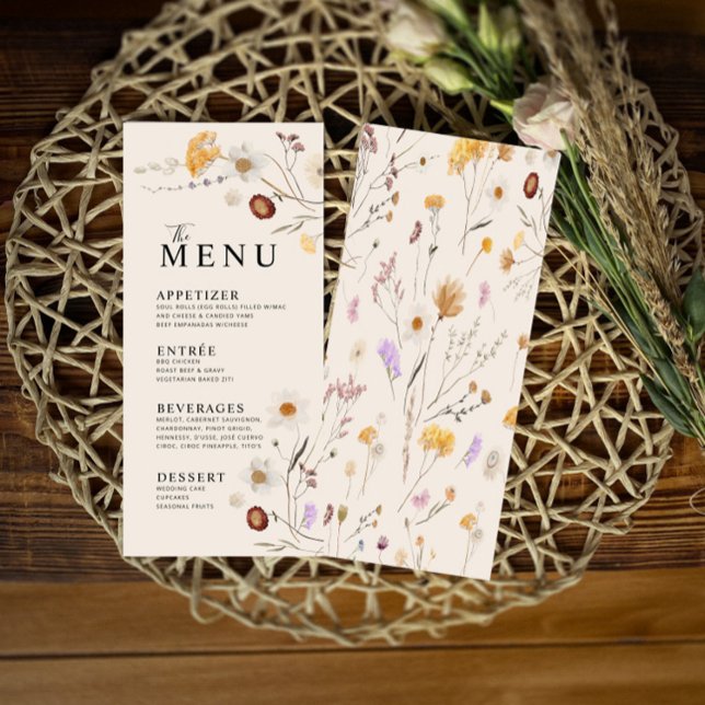 Menu Boho fleur sauvage (Créateur téléchargé)
