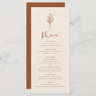 Menu Boho Minimaliste Botaniques Terracotta Mariage