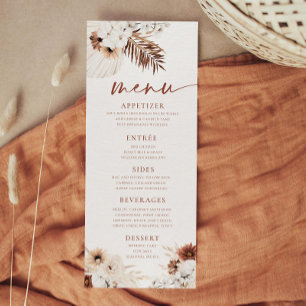 Menu Boho Pampas Grass