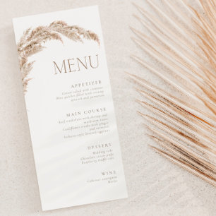 Menu Boho Pampas Grass