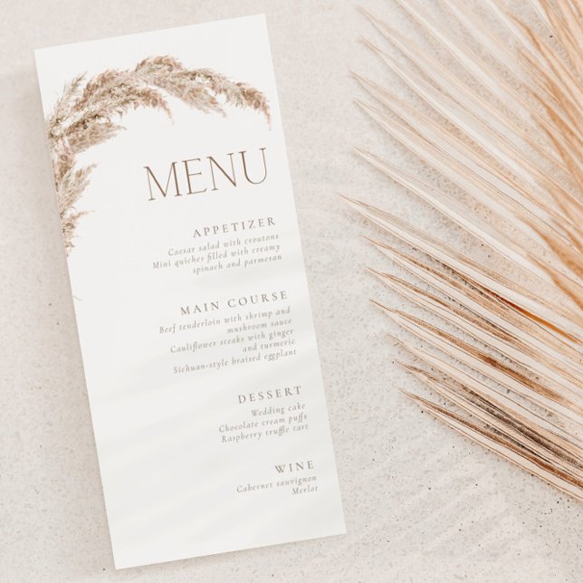 Menu Boho Pampas Grass (Créateur téléchargé)