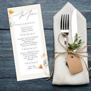 Menu Boho Printemps Fleur sauvage Botanical Garden Wedd