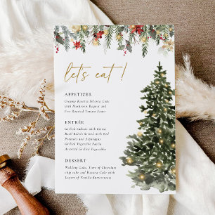 Menu Boho Rustique sapin de Noël Lumières Mariage