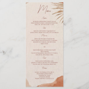 Menu boho terracota wedding