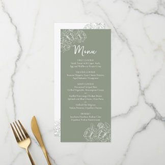 Menu Boho vert Boho à double face Boisson Mariage à fle