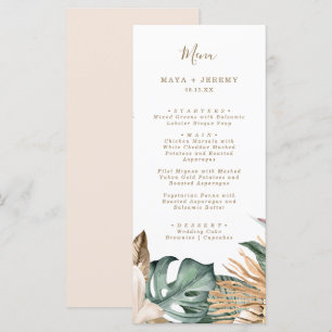 Menu Botanique Tropical Floral Mauve Mariage