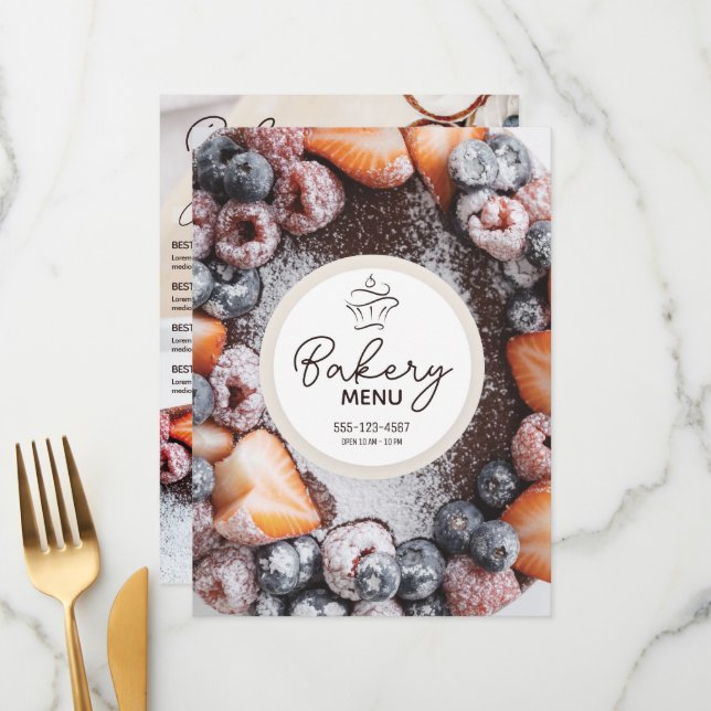 Menu Boulangerie / Confiserie / Pâtisserie (Modèle) (Devant/Arrière en situation)