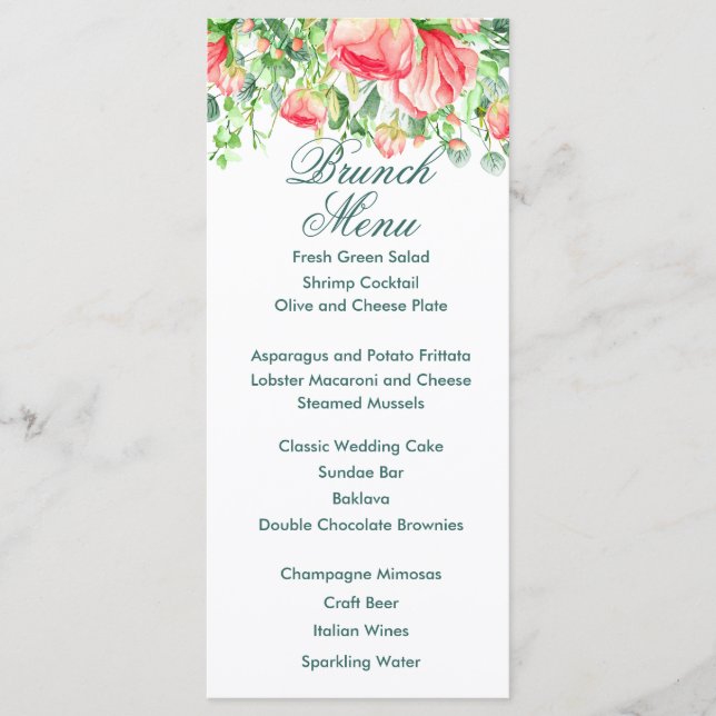 Menu Bouquet de jardin rose (Devant)
