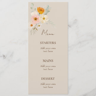 Menu bouquet délicat Baptême