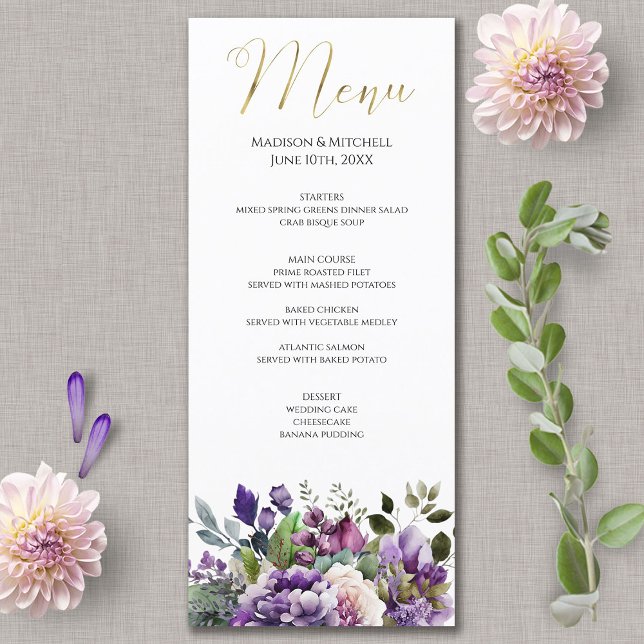 Menu Bouquet d'or violet violet violet (Créateur téléchargé)