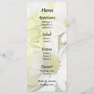 Menu Bouquet in Shades of White and Yellow