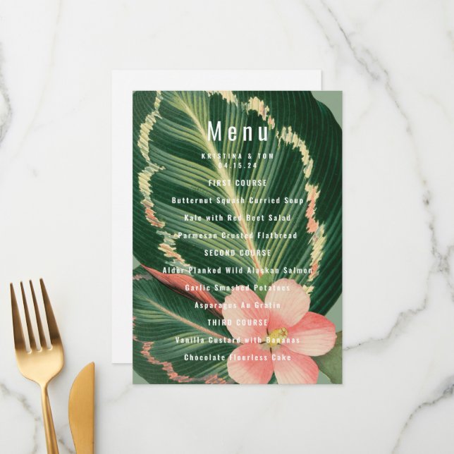 Menu Bouquet Tropical (Devant/Arrière en situation)