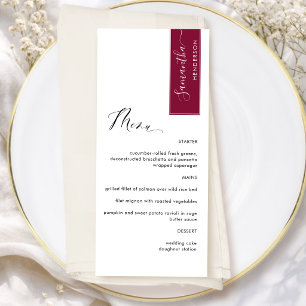 Menu Bourgogne Personnalisé avec le Nom de l'Invité Men
