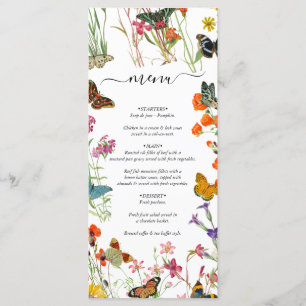 Menu Bouteilles Fleurs sauvages Mariage floral