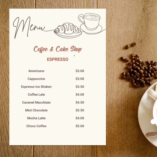 Menu Boutique Café & Gâteaux (Créateur téléchargé)
