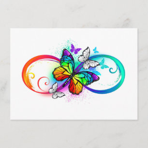 Menu Bright infinity with rainbow butterfly