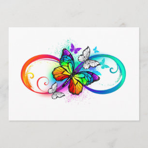 Menu Bright infinity with rainbow butterfly