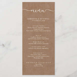 Menu Brown simple Rustique Kraft