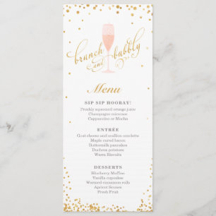 Menu Brunch et Bubbly Fiançailles   Douche