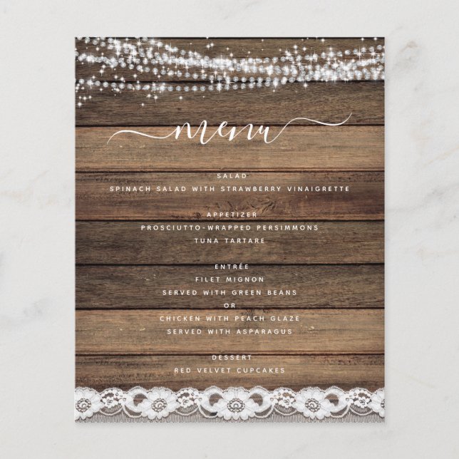 Menu Budget Rustique Farmhouse String Lights (Devant)