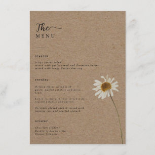 Menu Budget Rustique séché tournesol Mariage Kraft