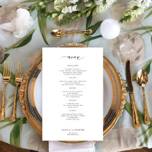 Menu Budget simple noir et blanc mariage