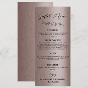 Menu Buffet Mariage Brown métallique