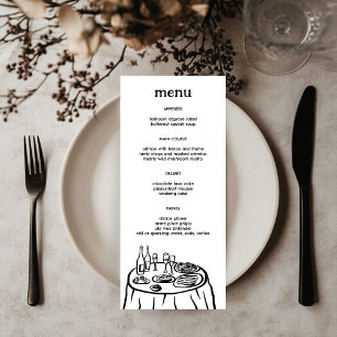 Menu Buffet Whimsical Table Doodle Croquis Moderne PERS