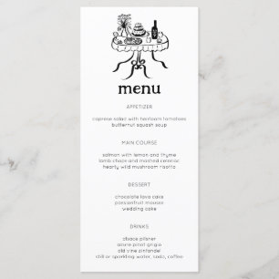 Menu Buffet Whimsical Table Doodle Croquis Moderne PERS
