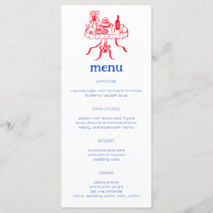 Menu Buffet Whimsical Table Doodle Croquis Moderne PERS