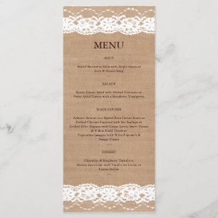 Menu Burlap moyen et dentelle Vintage 2