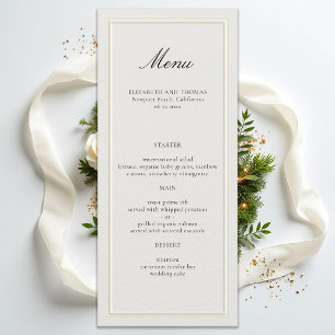 Menu Cadre Élégant Classique Moderne Formel Mariage Écr