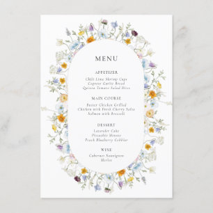 Menu Cadre Fleur sauvage détaillé