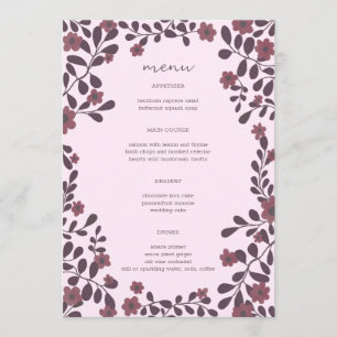 Menu Cadre Floral Automne Élégant Moderne Rustique PERS