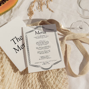 Menu Cadre noir et blanc moderne Retro Diner Mariage