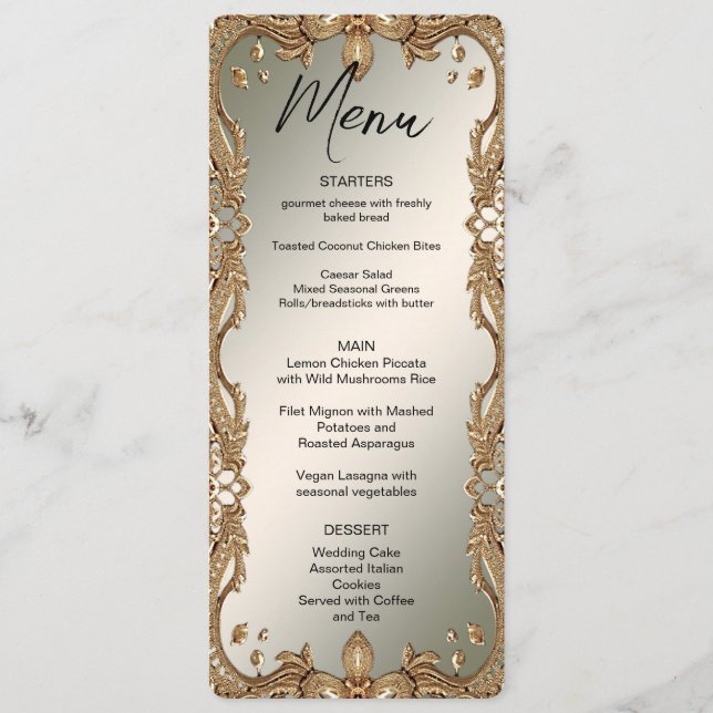Menu Cadre Orné Or (Devant)