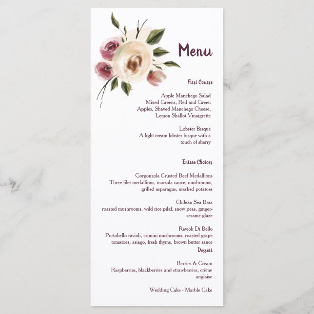 Menu Cadre Rose à la crème de Bourgogne doux (Devant)