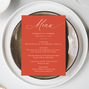 Menu Calligraphie Élégante Moderne Mariage Coucher de S