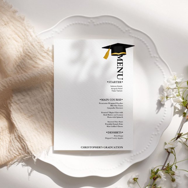 Menu Calligraphie minimaliste moderne Fête de graduatio (Créateur téléchargé)