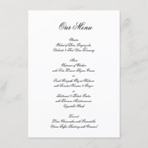 Menu Calligraphie Monogramme noir et blanc Mariage offi
