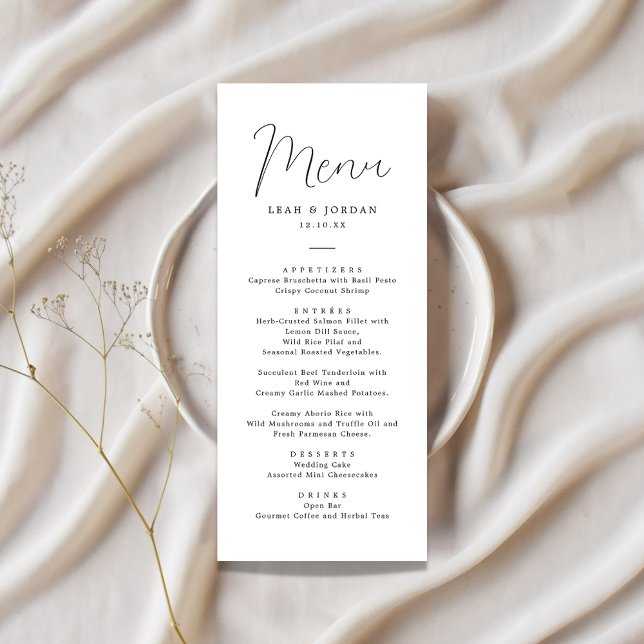 Menu Calligraphie simple Mariage rustique (Créateur téléchargé)