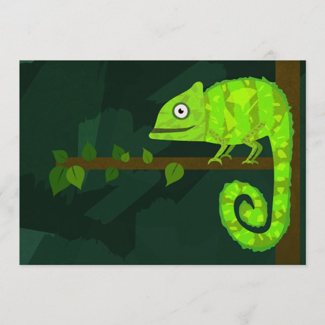 Menu Caméléon vert mignon (Devant)