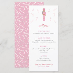Menu Canneberges roses Casse-Noisette Noël Baby Shower